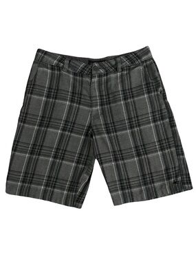 O'Neill Hybrid Walk Shorts Men's Size 34 Plaid Gray Black 10” Casual Shorts